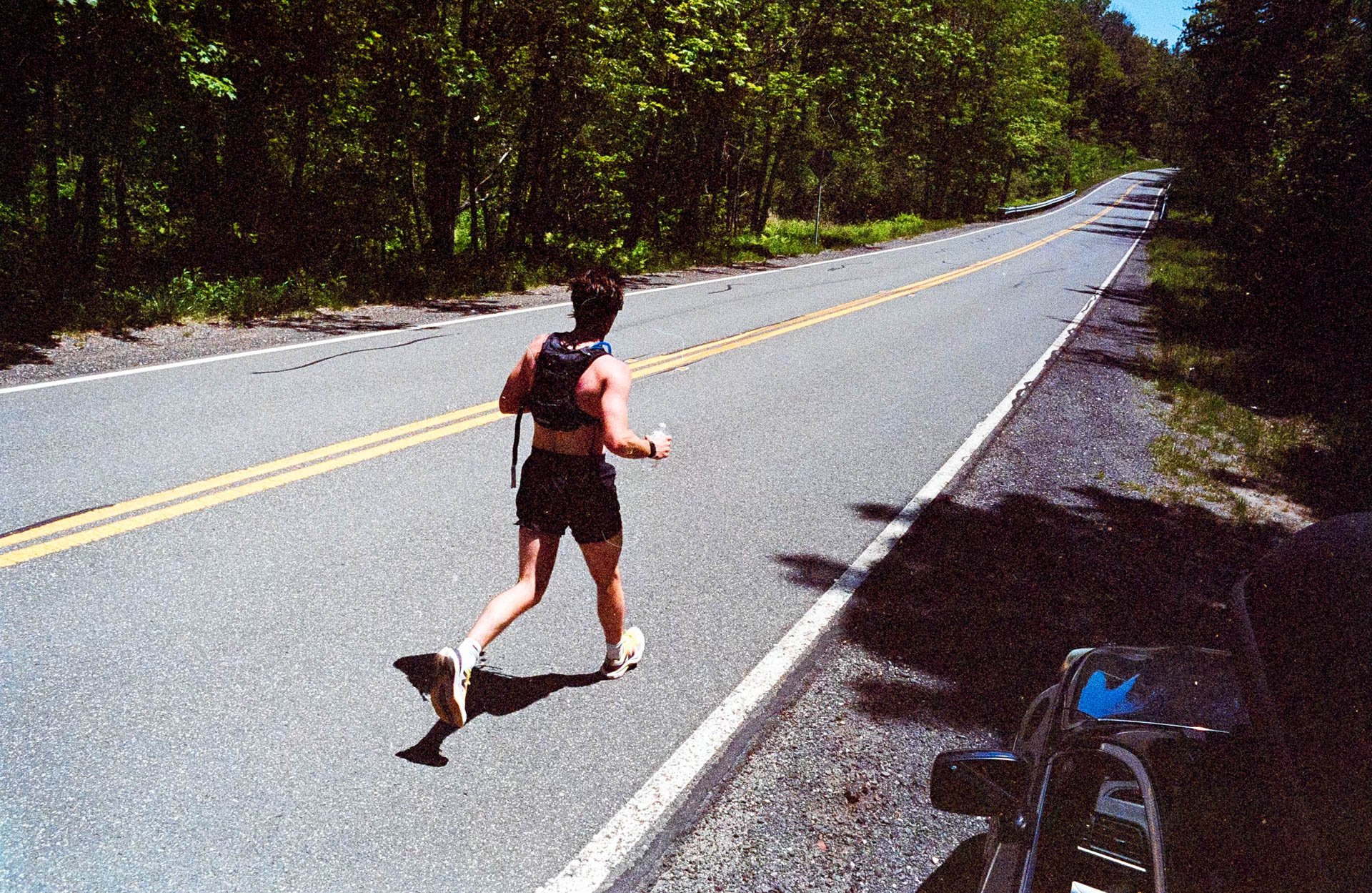 Marathon runner mid-stride